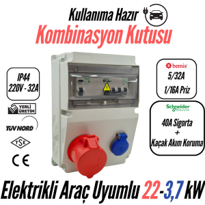 Bemis – Sigorta + Kaçak Akım Korumalı – Kombinasyon Kutusu – IP44 ( 5/32A + 1/16A )