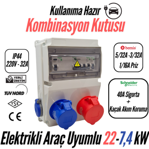 Bemis – Sigorta + Kaçak Akım Korumalı Kombinasyon Kutusu IP44 (5/32A + 3/32A 220V + 1/16A)