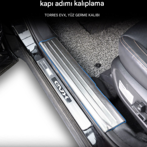 Torres Kapı Eşiği Koruma Kaplaması (Siyah ve Gümüş)