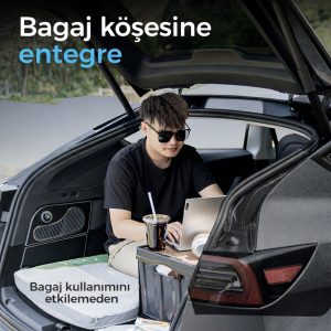Tesla Model Y ve Juniper Uyumlu – 16 Litre – Arka Bagaj Buzdolabı – Soğutucu & Dondurucu | Kamp Modu Uyumlu